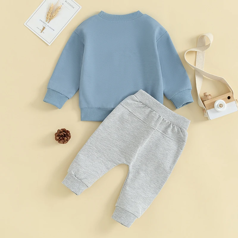 Spring Autumn Baby Boy Clothes Set Letter Print Sweatshirt Pants 2pcs/set Cotton Suits Children Clothing Toddler Tracksuits