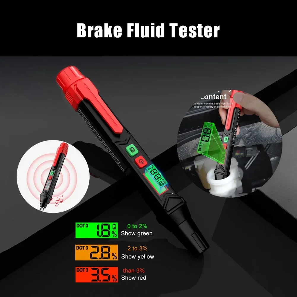 New Brake Fluid Tester Auto Car Brake Liquid Digital Tester HD Backlight Screen Portable Auto Accessories for DOT3/DOT4/DOT5.1