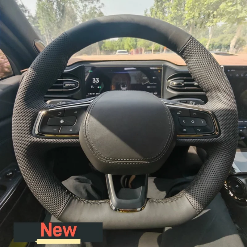 

Customizable Handmade Anti-slip Wear-resistant Breathable Genuine Leather Steering Wheel Cover For NIO ES6 ES8 EC6 ET7 EP9
