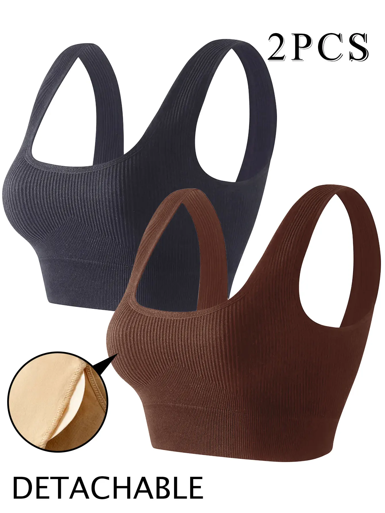 CZGUKE Sujetador deportivo sin costuras de 2 piezas, transpirable y cómodo, chaleco para correr y fitness, sujetador de yoga que absorbe el sudor y a prueba de golpes