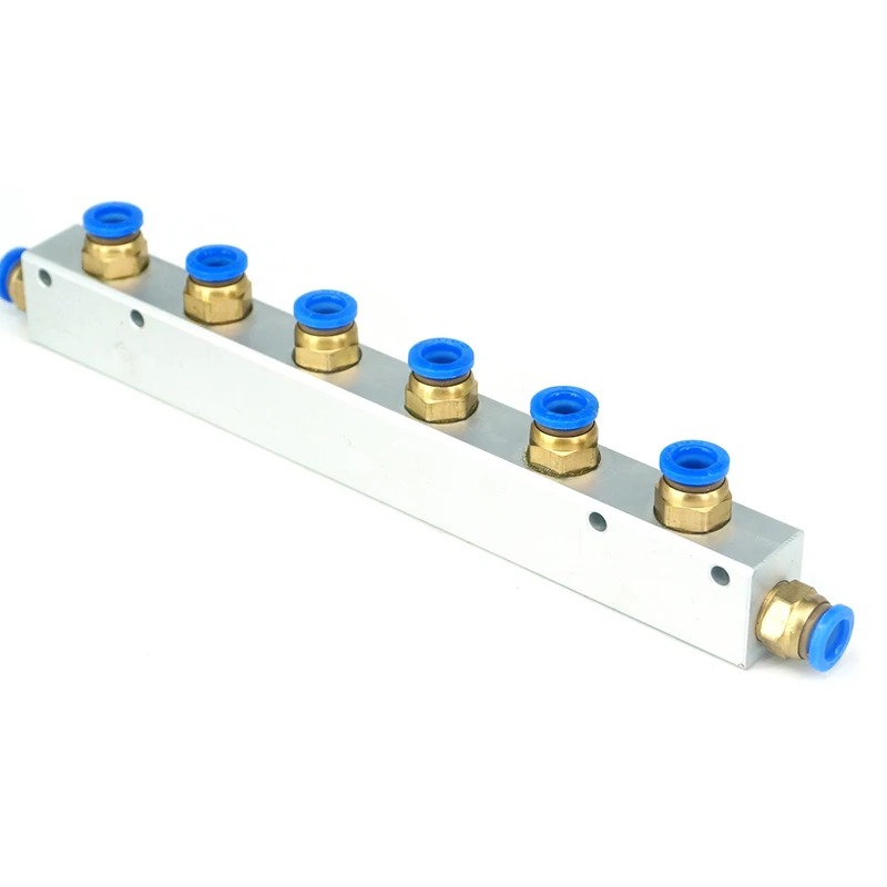 With Fittings Pushfit 8mm 2/3/4/5/6/7/8/9/10 Ways Pneumatic Air Manifold Block Splitter 20x25mm
