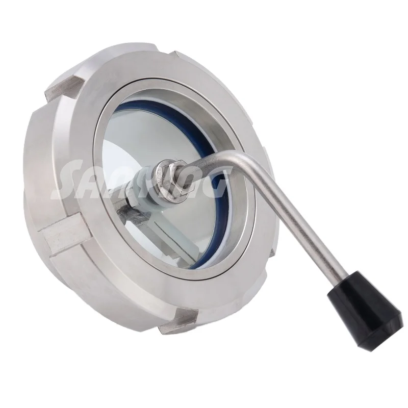 Polished SS304/SS316L Sight Glass Wiper Low Pressure Sanitary Pipe Fittings Flange Connectivity ISO 9001 Certified 1 Piece
