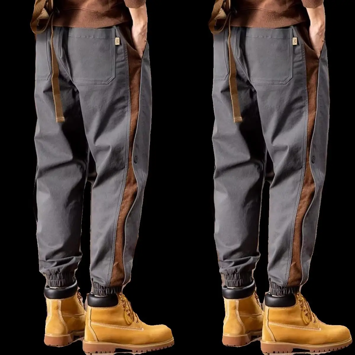 Retro americano calças de trabalho masculino casual solto ajuste calças compridas sem ferro resistente à sujeira e usar energia jovem sle