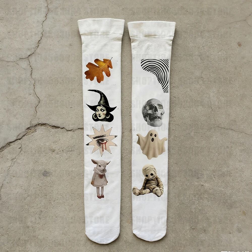 

Длинные носки в стиле Y2K с граффити, модные, с мультяшным принтом, в стиле Харадзюку, высокие носки, милые носки для ролевых игр, в стиле панк