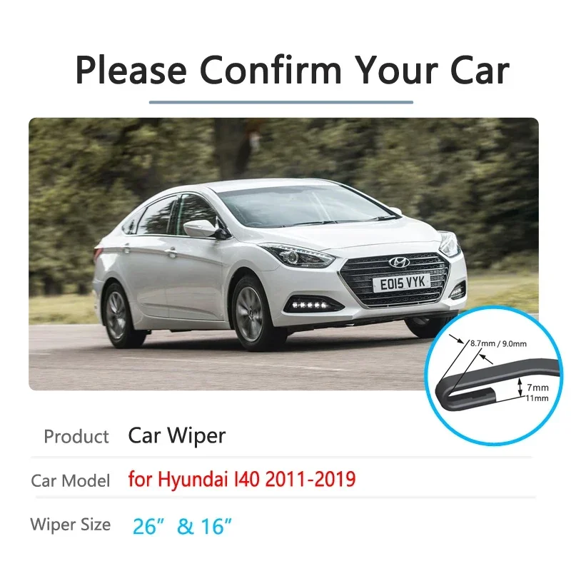 For Hyundai I40 2011~2019 Car Wiper Blade Front Windscreen Windshield Wipers Car Accessories 2012 2013 2014 2015 2016 2017 2018