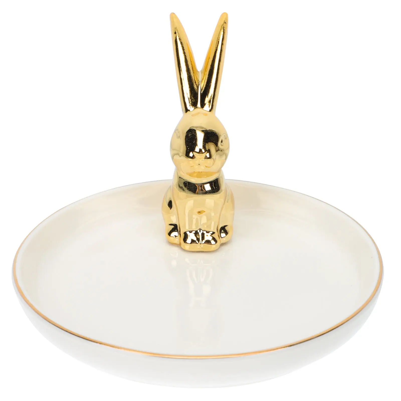

1Pcs Rabbit Jewelry Tray Ceramic Decorative Jewelry Holding Plate Creative Organizer Tray for Tabletop Storage Gift