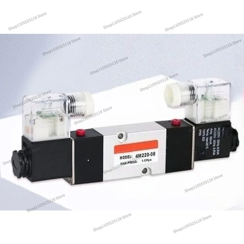 For 4M220-08 Pneumatic Solenoid Valve, Two-position Three-way Air Compressor Aluminum Alloy Reversing Control Valve