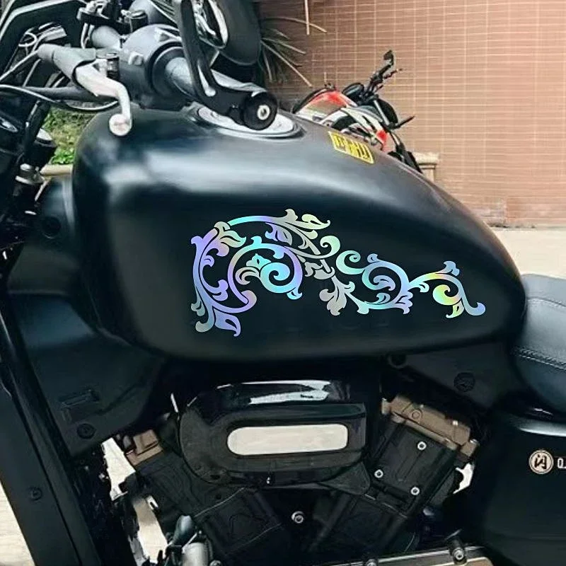 2pcs Classical Totem Motorcycle Stickers Scratch Covering Motorbike Accessories Fuel Tank Decoration Self-adhesive Vinyl Decals