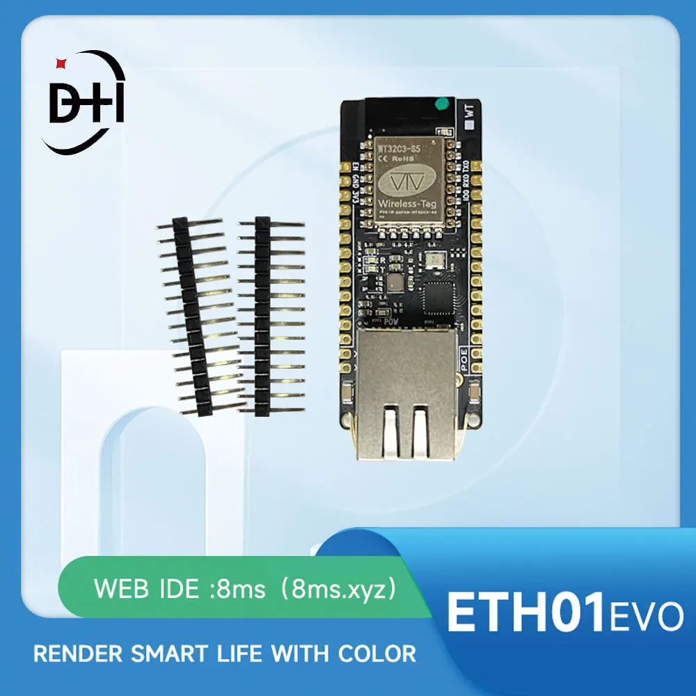 ETH01-EVO Enlightenment Display ESP32-C3 module WIFI Bluetooth Ethernet 3 in 1 Internet of Things Gateway Updated WT32-ETH01