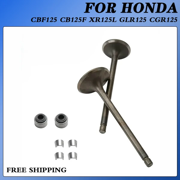 

Впускной клапан мотоцикла, выпускной клапан, сальник, стопорная пластина для Honda CBF125 KVX CB125F XR125L GLR125 GLH125 CGR125 125cc 125F