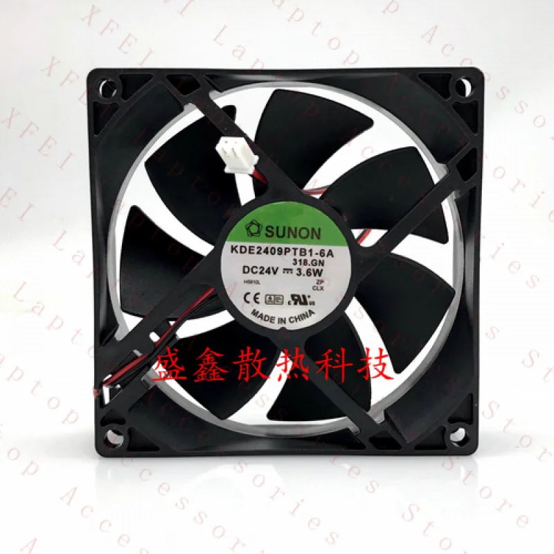 

F for SUNON KDE2409PTB1-6A DC24V 3.6W 90×90×25mm 9cm 2-wire inverter cooling fan