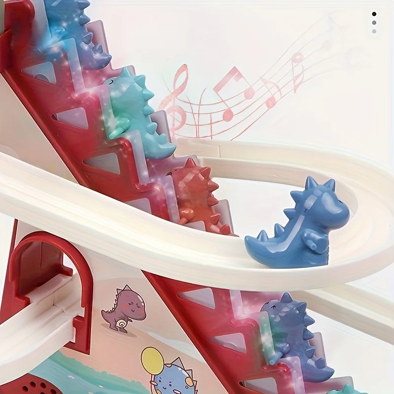 Juguete deslizante de pista de dinosaurio, escaleras trepadoras eléctricas, luz musical, juguete educativo para niños, regalo de cumpleaños