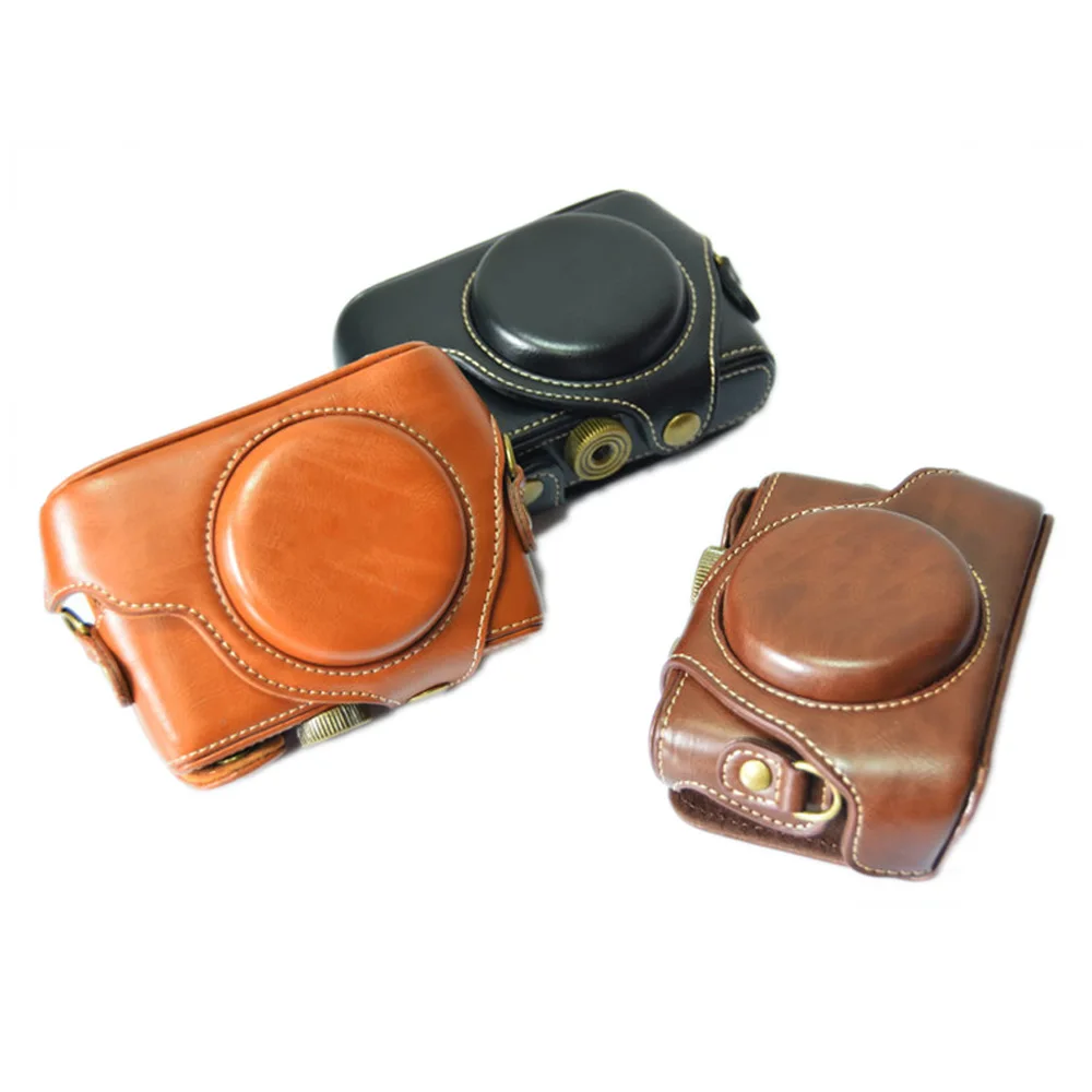 2026 PU Leather Camera Bag Case For Sony RX100 M7 RX100II RX100 M3 RX100III M4 M5 M6 Shoulder Strap Full Body Protect Cover