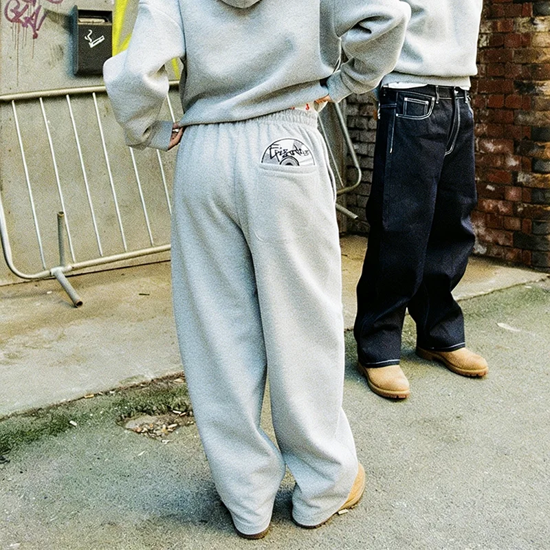 

Spring New Street Style CD Pattern Embroidered Pants, Casual, Versatile, Personalized Couple's Bathroom Pants