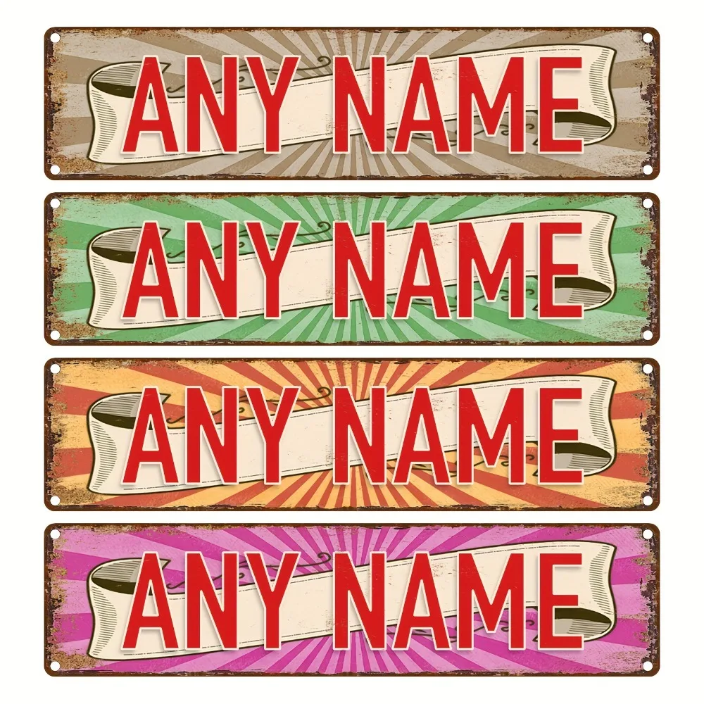 15.75x3.94 Inch Vintage Custom Aluminum Street Sign Personalized Text Bar Cafe Home Decor Battery-Free Holiday Gift