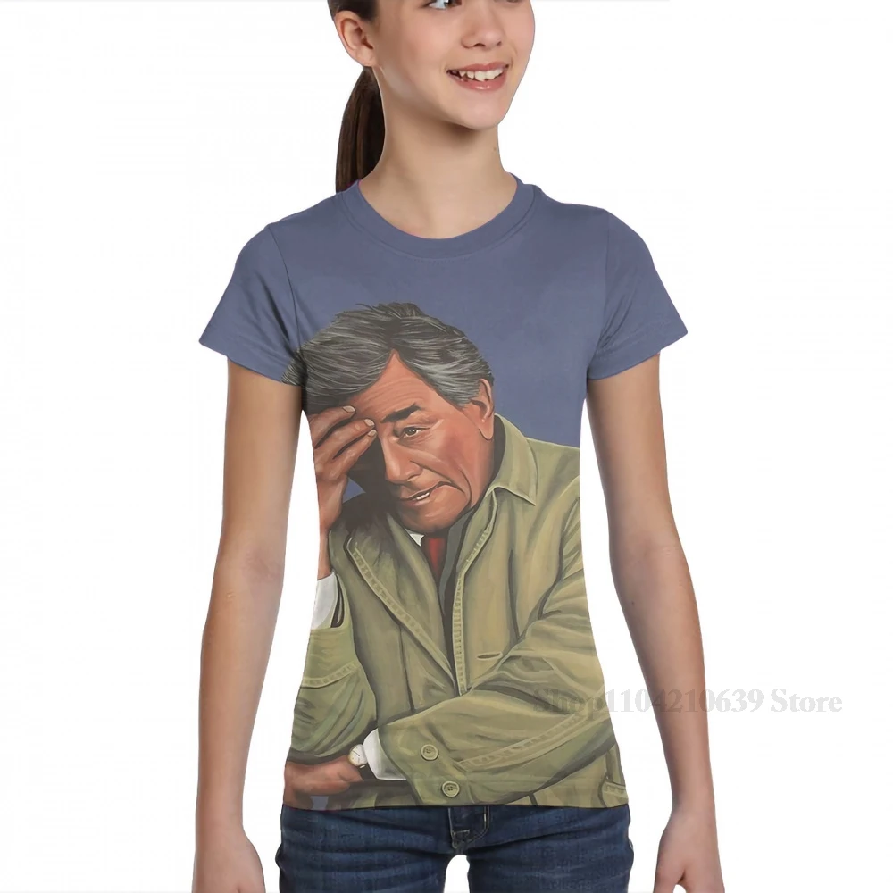 في جميع أنحاء طباعة بيتر فالك كما كولومبو اللوحة الرجال تي شيرت المرأة فتاة الموضة تي شيرت الصبي بلايز تيز قصيرة الأكمام بلايز #6