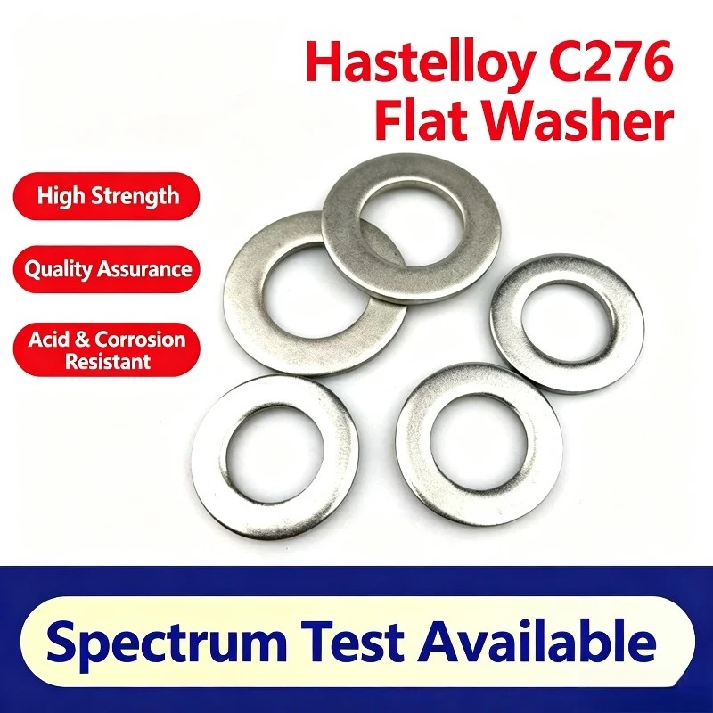 Hastelloy C276 Flat Washer UNS N10276, High Strength Acid & Corrosion Resistant Alloy Plain Gasket