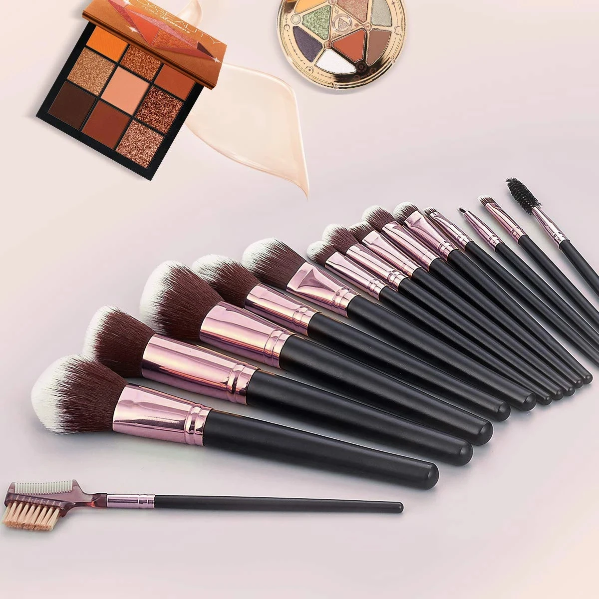 RONSLORE 16pcs Makeup Brush set Professional Premium Beauty Cosmetic Foundation Powder Eyeshadow Brush Kit with Cosmetic Bag