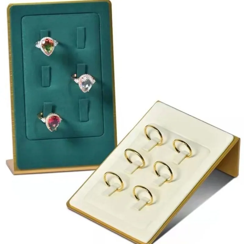 

Counter Ring Display Holder Metal Rings Storage Stand Small Jewelry Show Rack Creative Jewellery Organizer Shelf Displays Prop