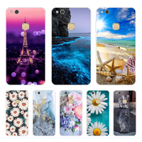 for Huawei P10 lite Case Silicone Cover Case for huawei P10 Soft TPU Back Cover Cute Cartoon Cat Flower Phone Cases Coque Etui