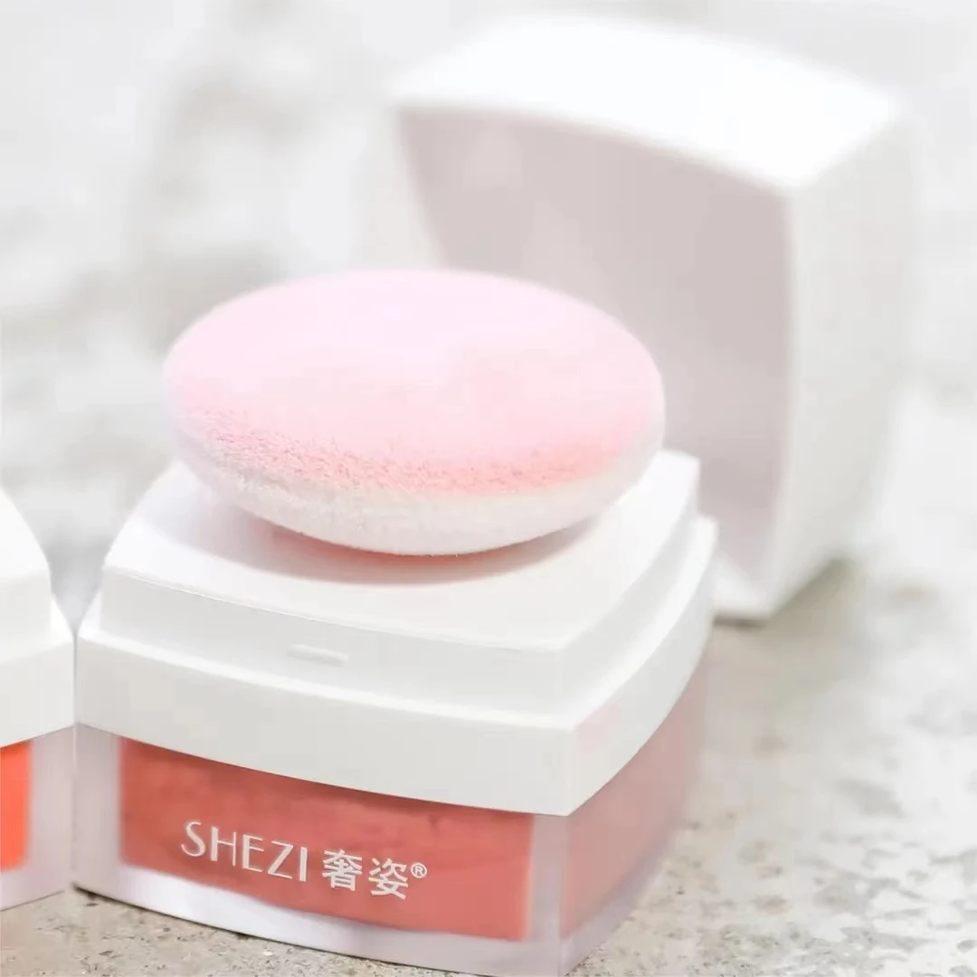 Shezi Blush Mushroom Head 2 colori cuscino d'aria Blush Powder Repair Face trucco a lunga durata in polvere delicato sulla pelle naturale trasparente