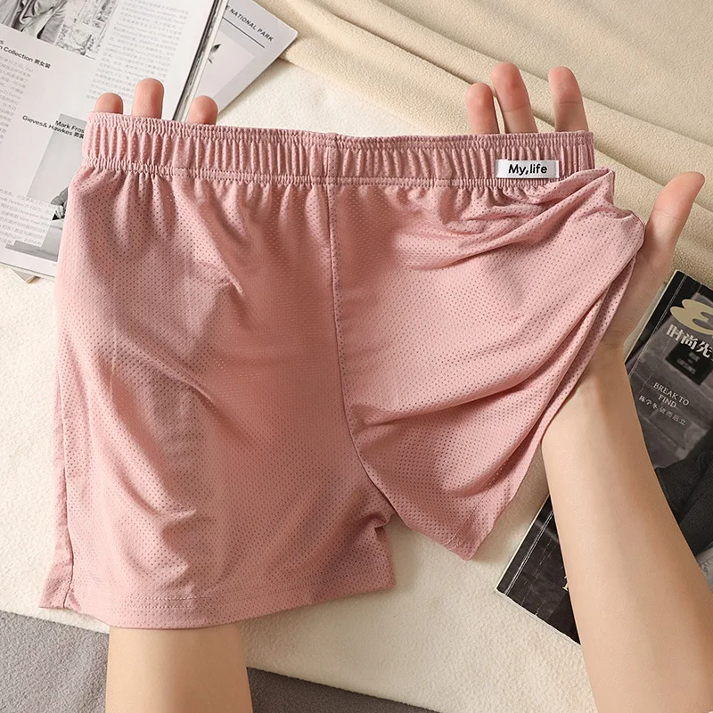 حجم كبير الرجال السهم السراويل الحرير الجليد رقيقة تنفس سراويل الذكور فضفاضة بارد السروال الصلبة التجفيف السريع النوم الملابس الداخلية #3