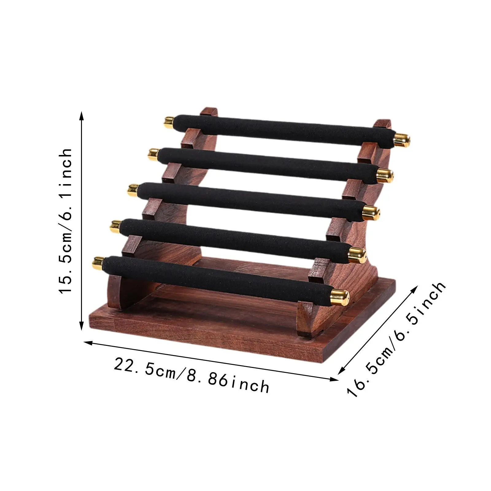 1x Wooden Rings Display Stand Ring Storage Rack Jewelry Organizer Holder Multi Tier for Desktop Dressing Table Countertop Lady