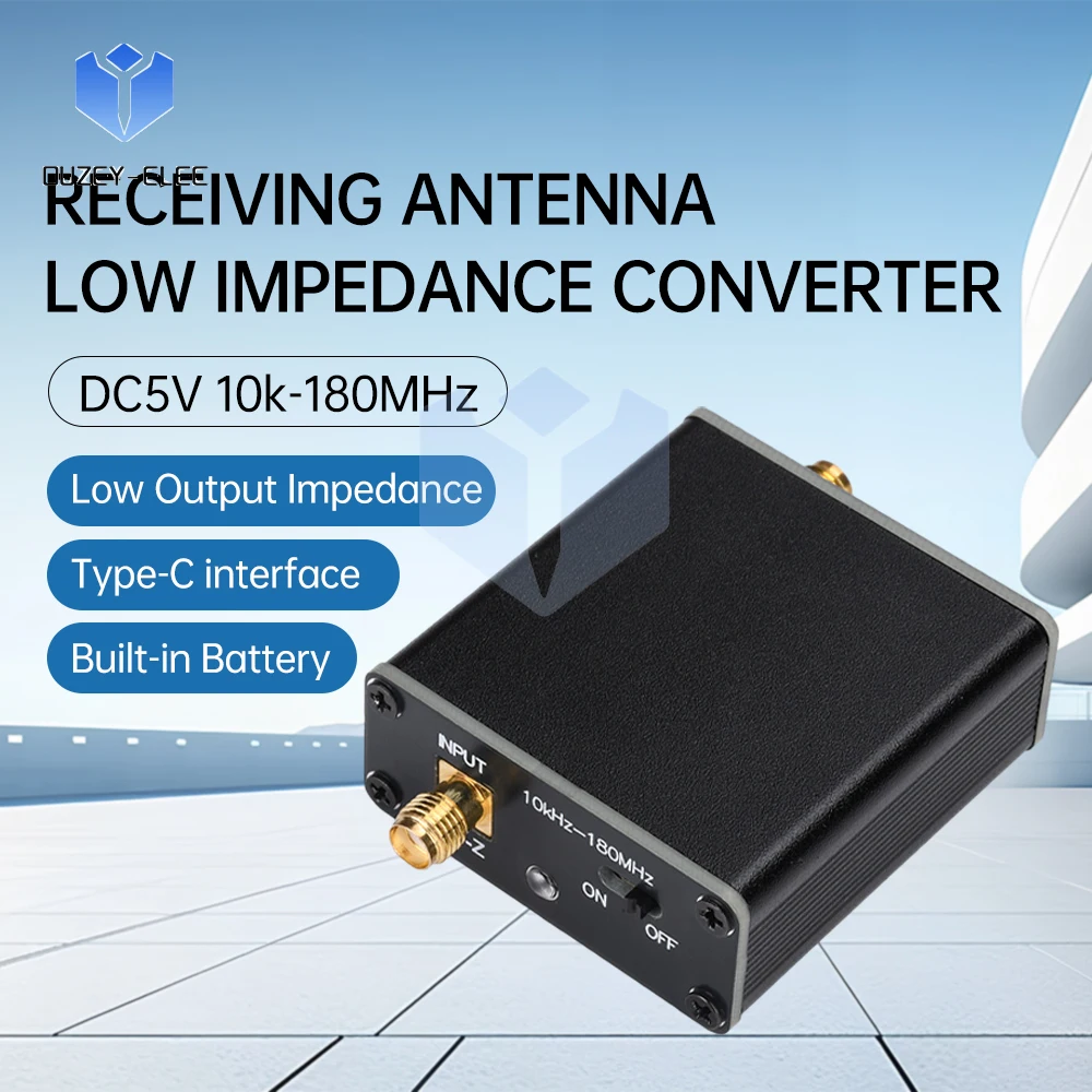 DC 5V Low Impedance Converter for 10k-180MHz Receiver Antennas Signal Transmission Optimized USB Charging Type-C Interface