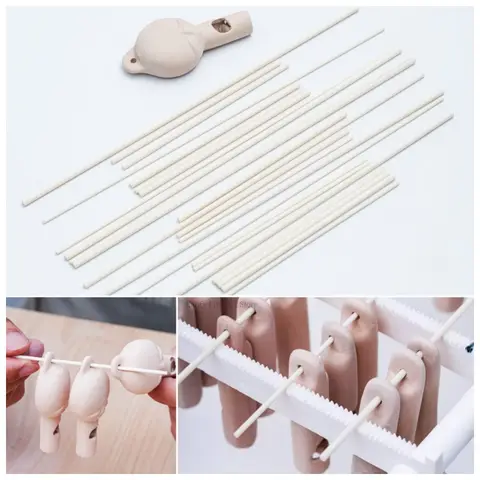 10pcs10/20cm 고온 가마 스틱 쥬얼리 홀더 세라믹 교수형 내열성 막대 내화 점토 용품 굽기 막대