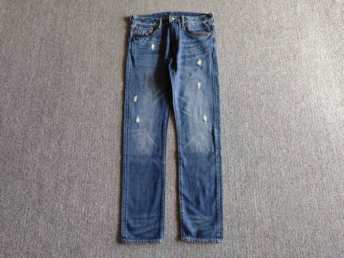 

Vintage American Straight Leg Cotton Men's Jeans Faionable Casual Brand Youth Wear Resistant Wear All Seasons mid Waist