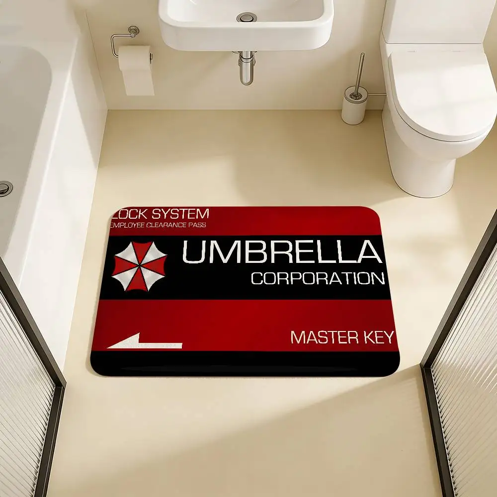 Horror Movie U-Umbrella C-Corporation Door Mat Washable Non-Slip Living Room Sofa Chairs Area Mat Kitchen Doormat Area Rug