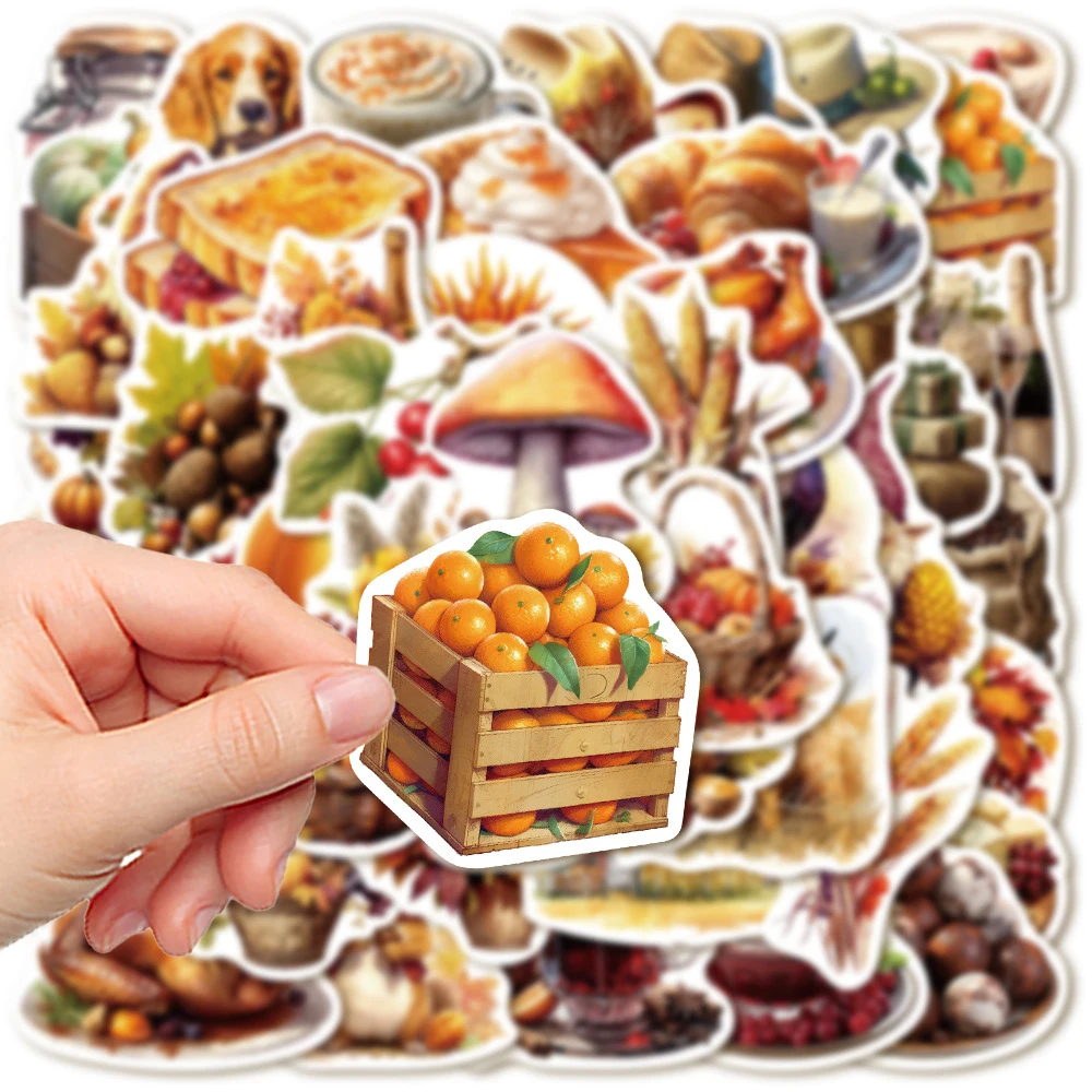 10/30/50pcs Vintage Autumn Thanksgiving Day Graffiti Stickers Decals Laptop Phone Luggage Guitar Waterproof Sticker Kids Toys