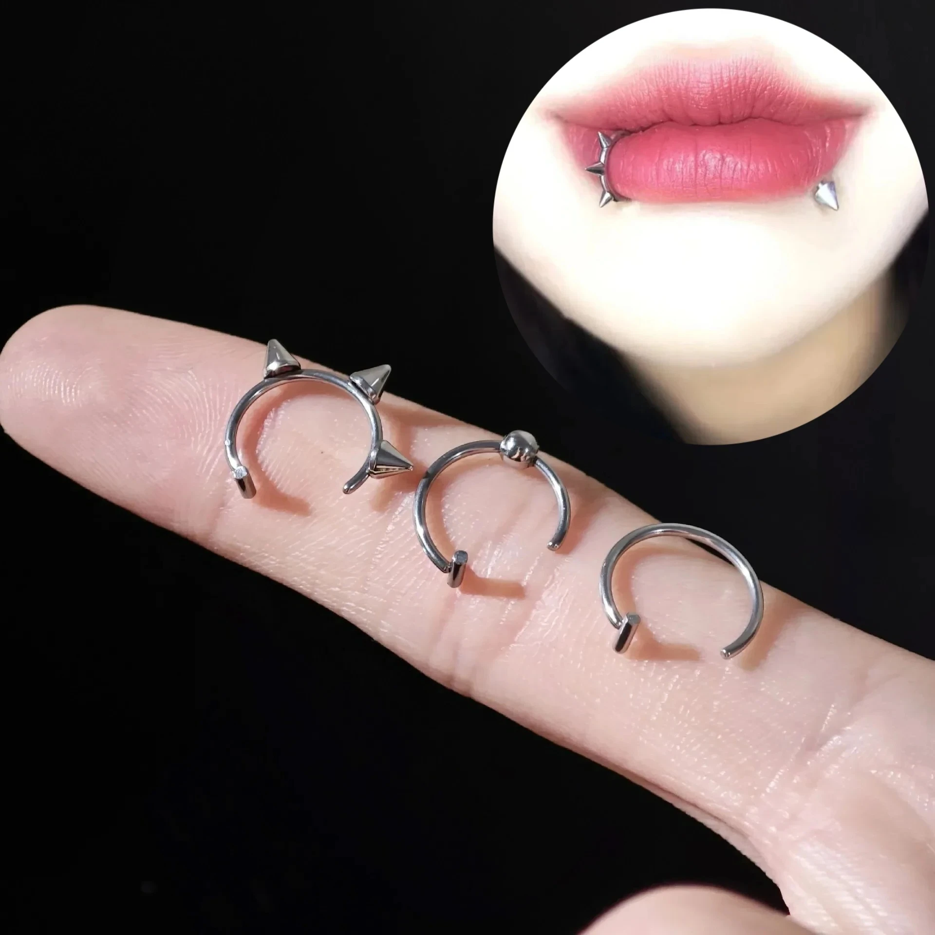 1 قطعة الفولاذ المقاوم للصدأ وهمية الأنف الدائري هوب الحاجز خواتم C كليب الشفاه الدائري القرط وهمية الأنف ثقب النساء مجوهرات للجسم غير مثقوب