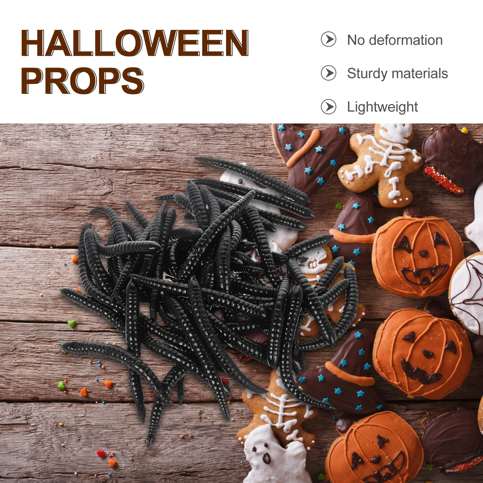 50 Stuks Realistische Tpr Nep Kruipende Wormen Halloween Prank Props Levensechte Rupsen Feestartikelen Prank Items