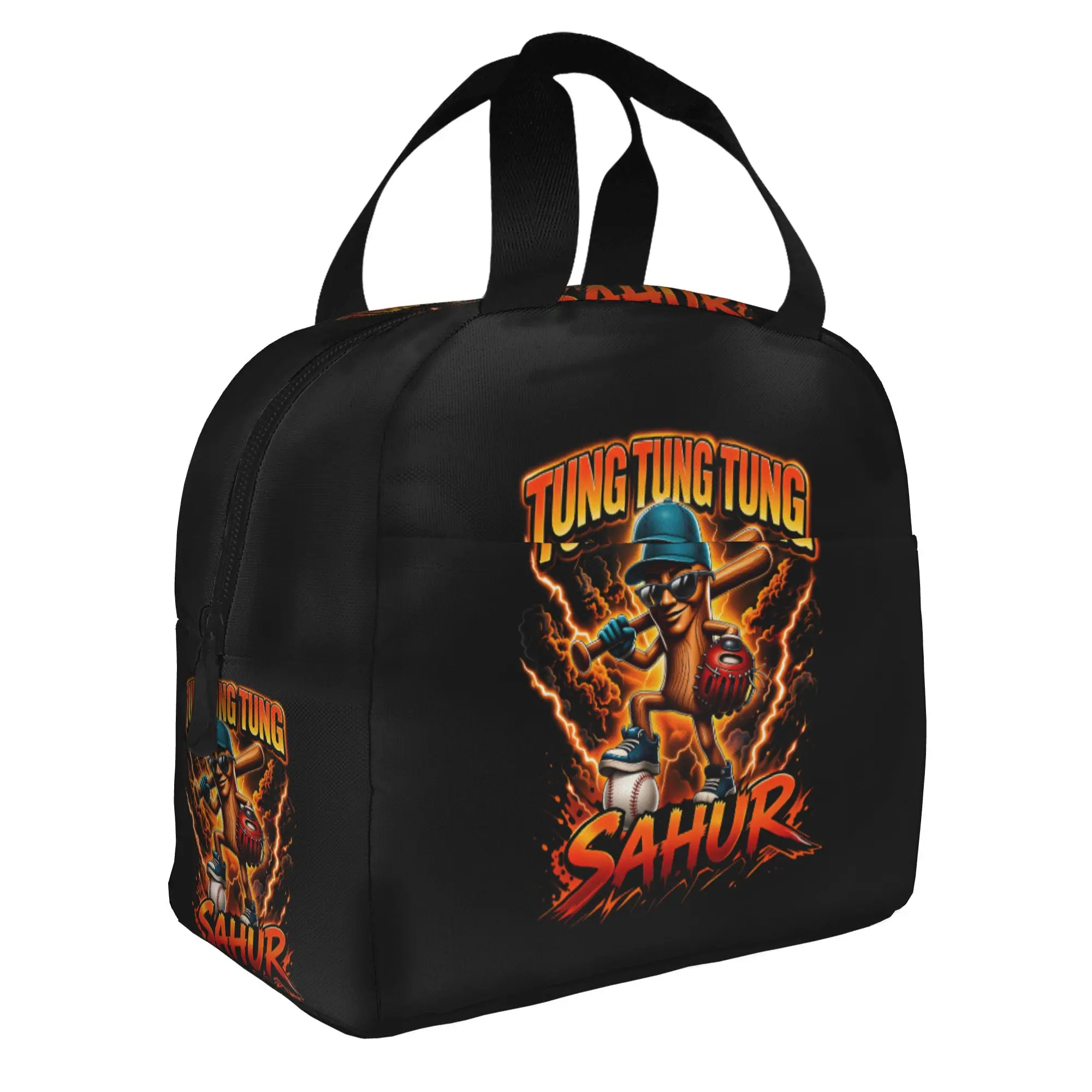 Italian Brainrot TUNG TUNG TUNG SAHUR FUNK Insulated Lunch Tote Bag for Resuable Thermal Cooler Food Lunch Box Work School