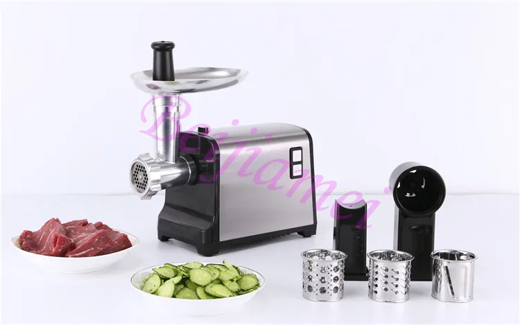 Fatiador elétrico de cenoura e pepino, máquina de salada desfiada, cortador de vegetais doméstico 4 em 1, moedores de carne, salsicha, picador