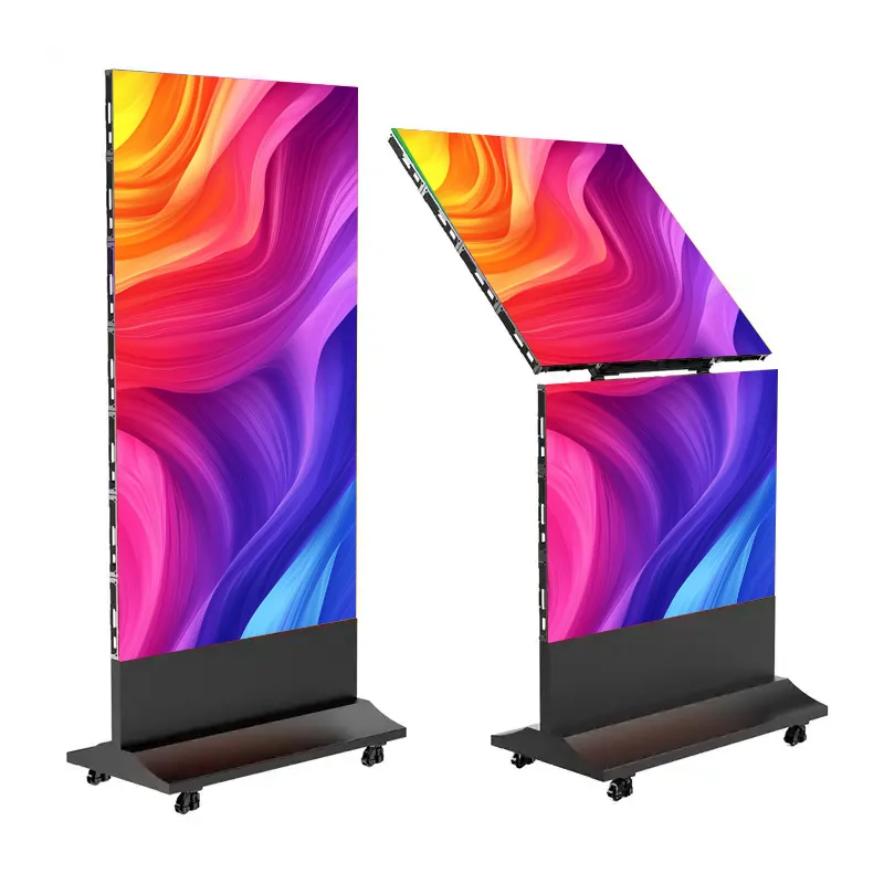 Floor Standing Foldable Led Poster Screen P2 P2.5 Advertising Indoor Outdoor LED Poster Display For Shop Mall