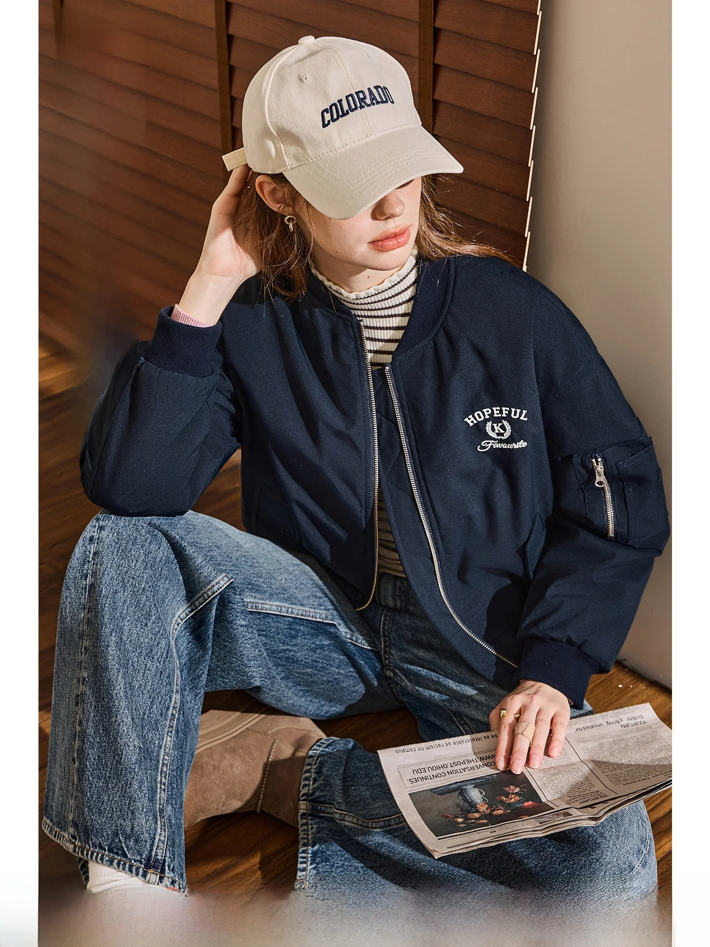 Three-Proof Fabric American College Style Baseball Jacket Cotton Coat Women's Winter New Anti-Aging Fashionable Coat