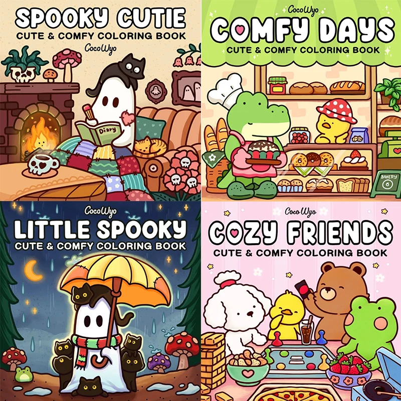 NEW CUTE&COMFY Coloring Books Cozy Atmosphere Relaxing Painting Book for Adult Teens STRESS RELIEF COZY GIRL CHRISTMAS Xmas Gift