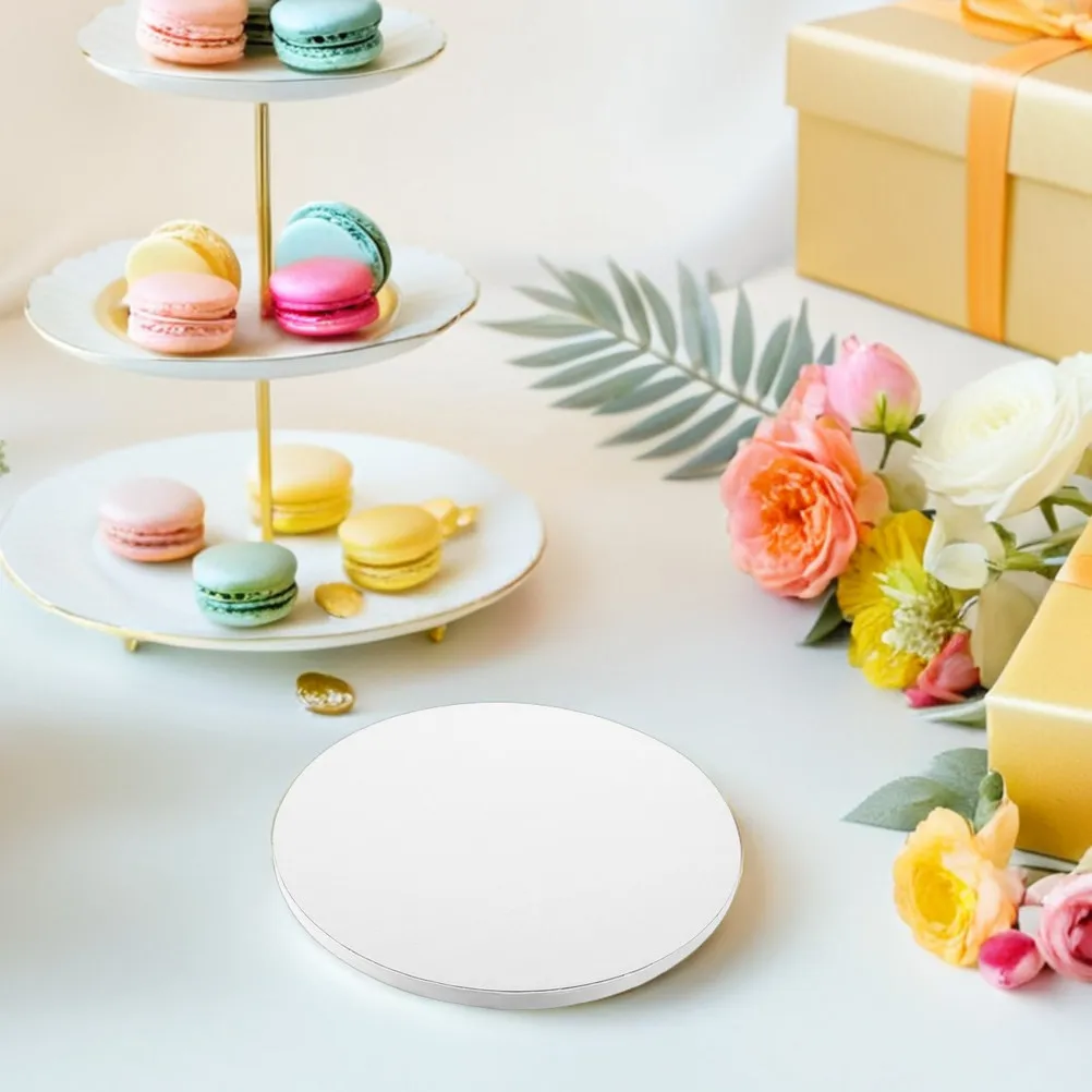 7Pcs 10 Inch Round Cake Boards Thick White Cardboard Greaseproof Cake Base Stable Display Wedding Birthday Decorating