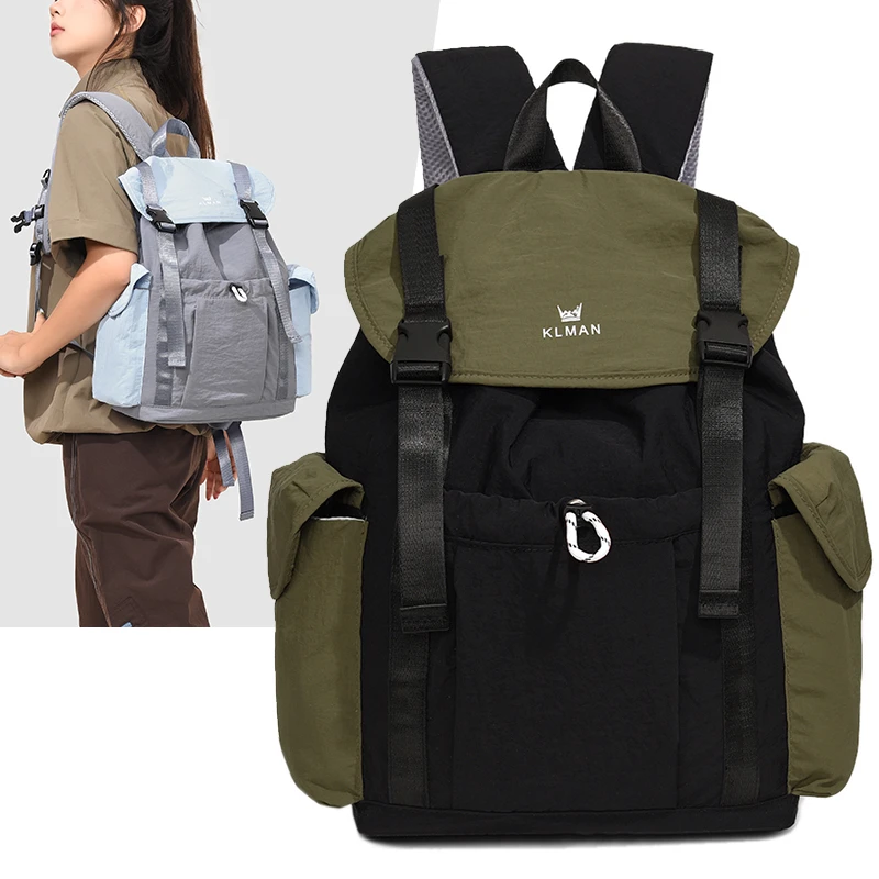 Color‑block Flap Backpack, Tech‑style Outdoor Travel Casual Daypack