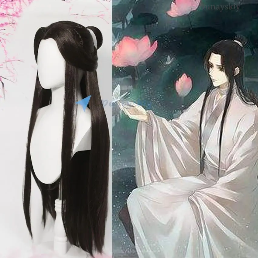 Anime Heaven Officiële's Zegen Cosplay Xie Lian Pruik Zwart Haar Tian Guan Ci Fu Hanfu Pruiken Mannen Halloween Props