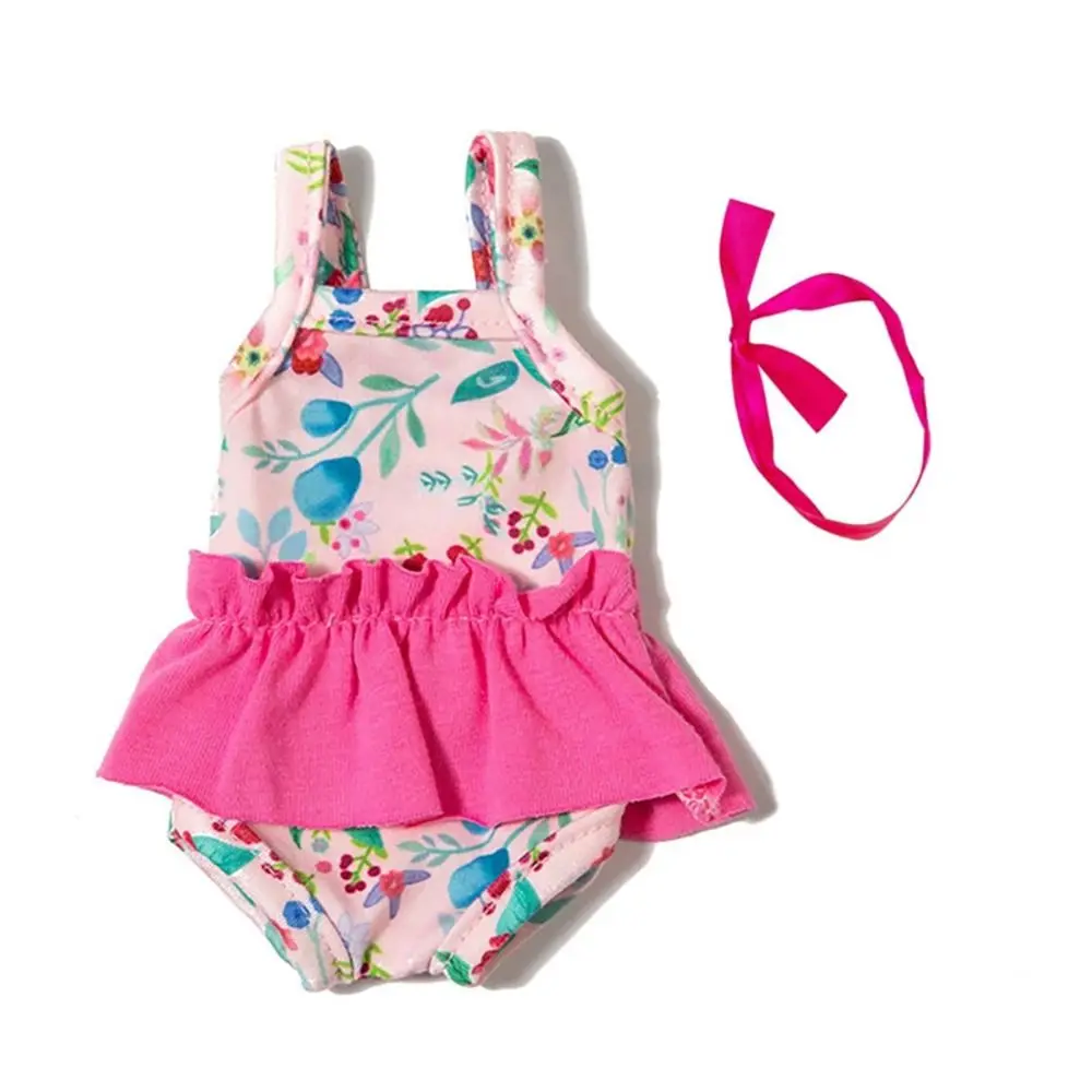 Mini traje de baño de 14 pulgadas para muñecas, vestido Floral de moda, ropa informal para muñecas de 35CM, accesorios para muñecas, juguetes de