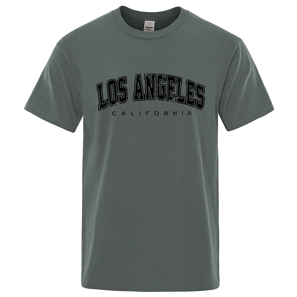 Los Angeles, California American City Letter Tops Men Women Fashion T Shirt Hip Hop Sweat Cotton T-Shirts Casual Oversized Tees image 4