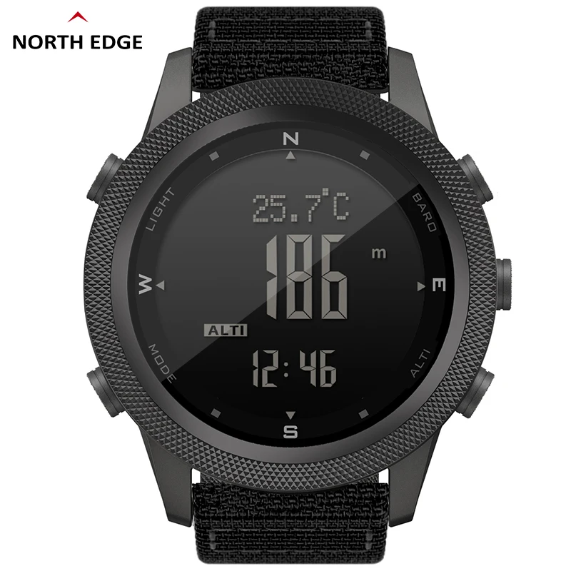 NORTH EDGE APACHE-46 Men's Digital Watch Swimming Running Sports Watch Temperature Gauge Barometer Compass Waterproof 50M reloj
