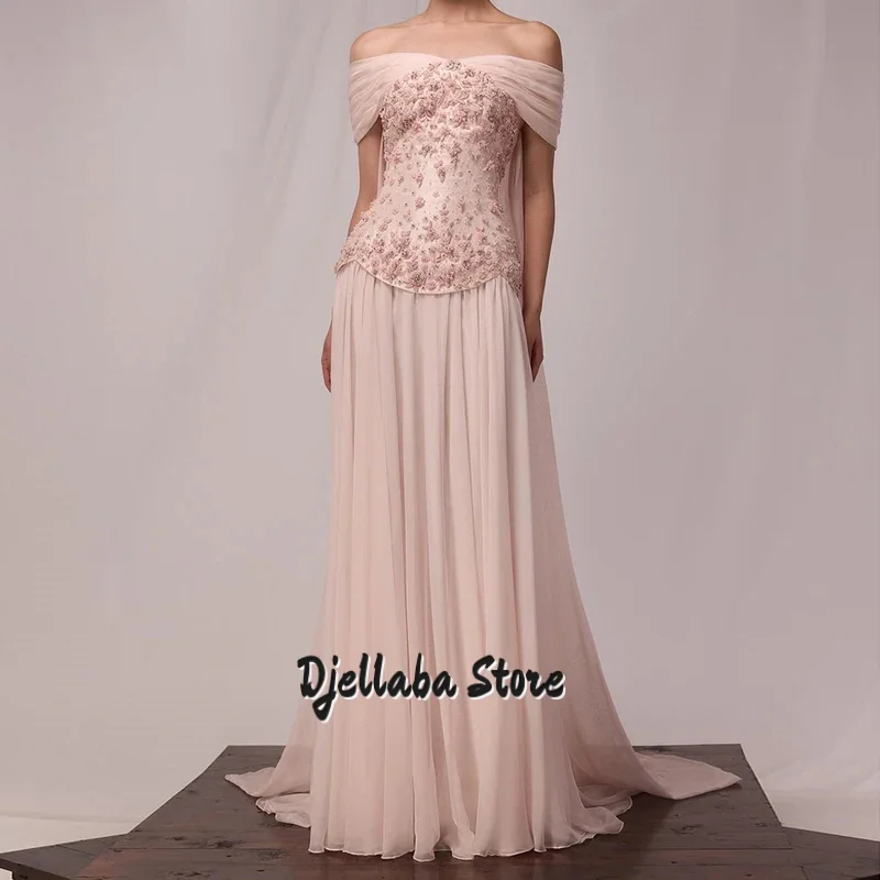 Op maat gemaakte zeemeermin-avondjurken Vloerlengte Off-the-shoulder Mouwloze galajurk Modebloemen Kralen Gedrapeerde feestjurk