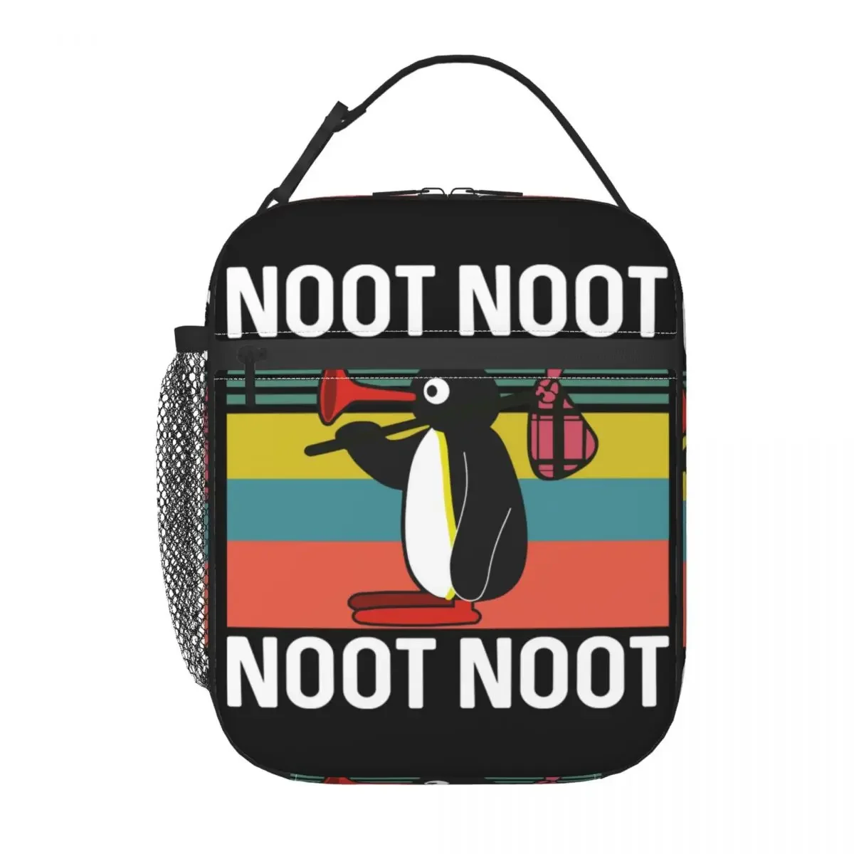 Cute Pingu Noot Noot Resuable Lunch Boxes for Women Leakproof Cartoon Penguin Cooler Thermal Food Insulated Lunch Bag School