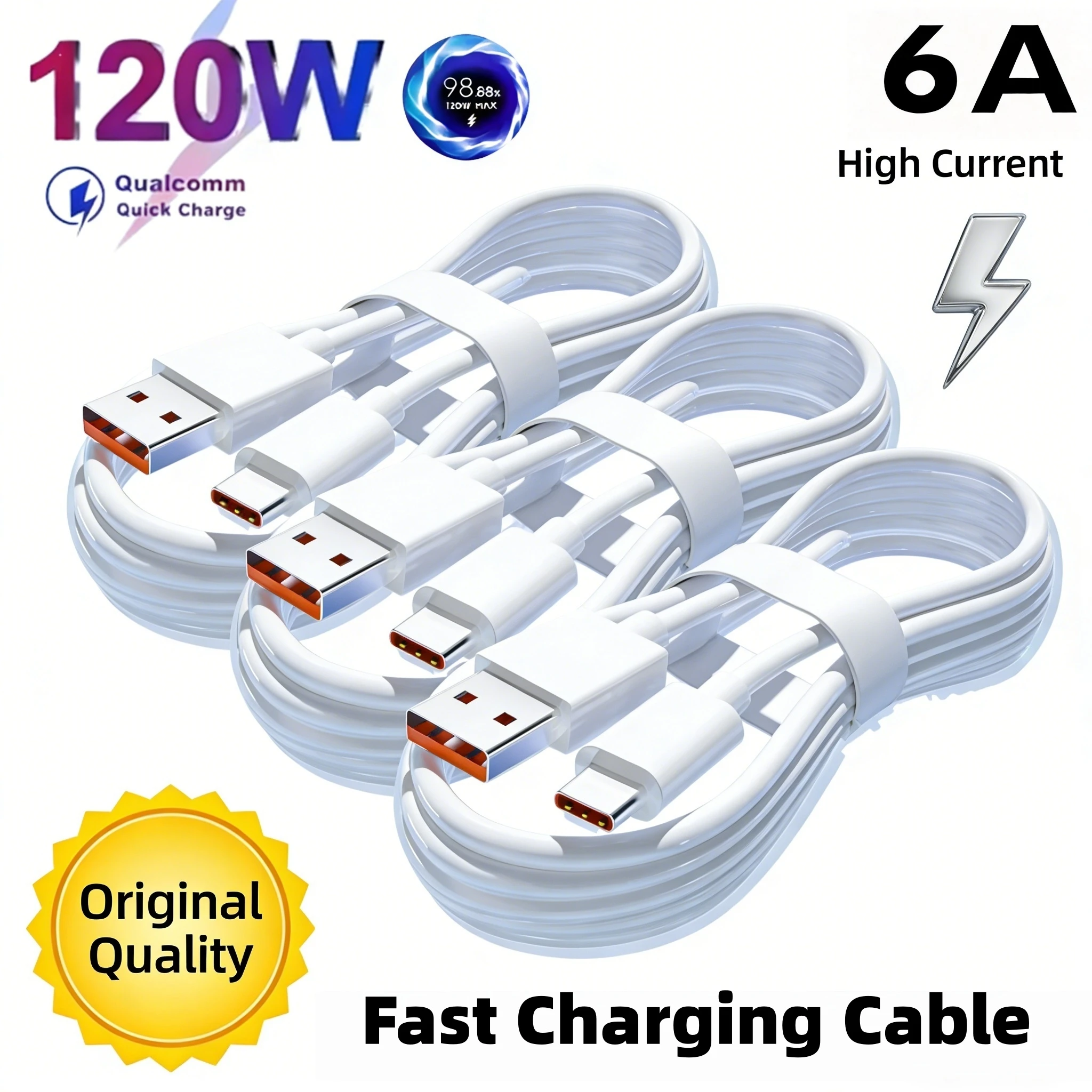 

Кабель USB-C на USB-C 120 Вт 6А для сверхбыстрой зарядки Xiaomi, Samsung, Huawei, Honor, кабель для быстрой зарядки и передачи данных
