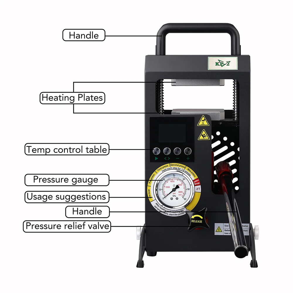 2T 5T 10T LTQ Rosin Heat Press Machine Built-in Pressure Gauge Hydraulic Rosin Press