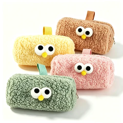 Plush Pencil Case Stationery Storage Box Organizer Pouch For School Office Supplies Cute Soft Pen Bag Unisex